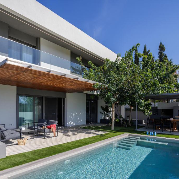 Crystal Sun Villa - View to Pool Veranda BBQ area